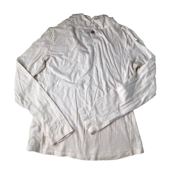 prAna Women’s Round Neck 2 Button L/S White Top Organic Cotton Tag Size Medium - Picture 2 of 14